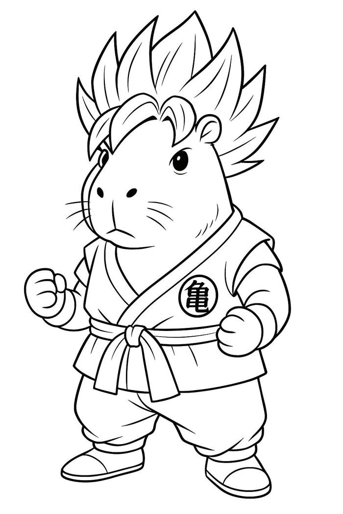 tranh tô màu capybara cute 33