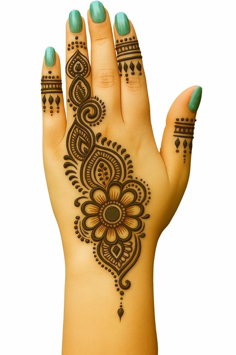 Beautiful back hand mehndi design 61