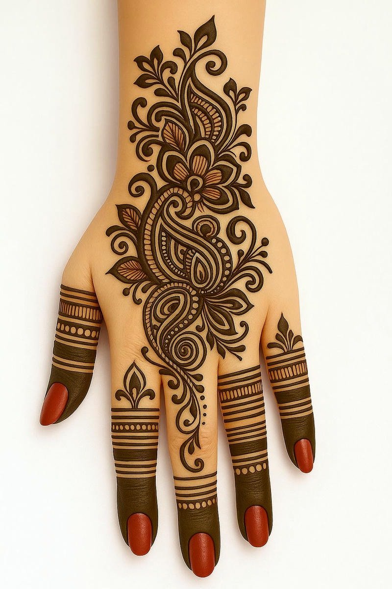 Beautiful back hand mehndi design 68