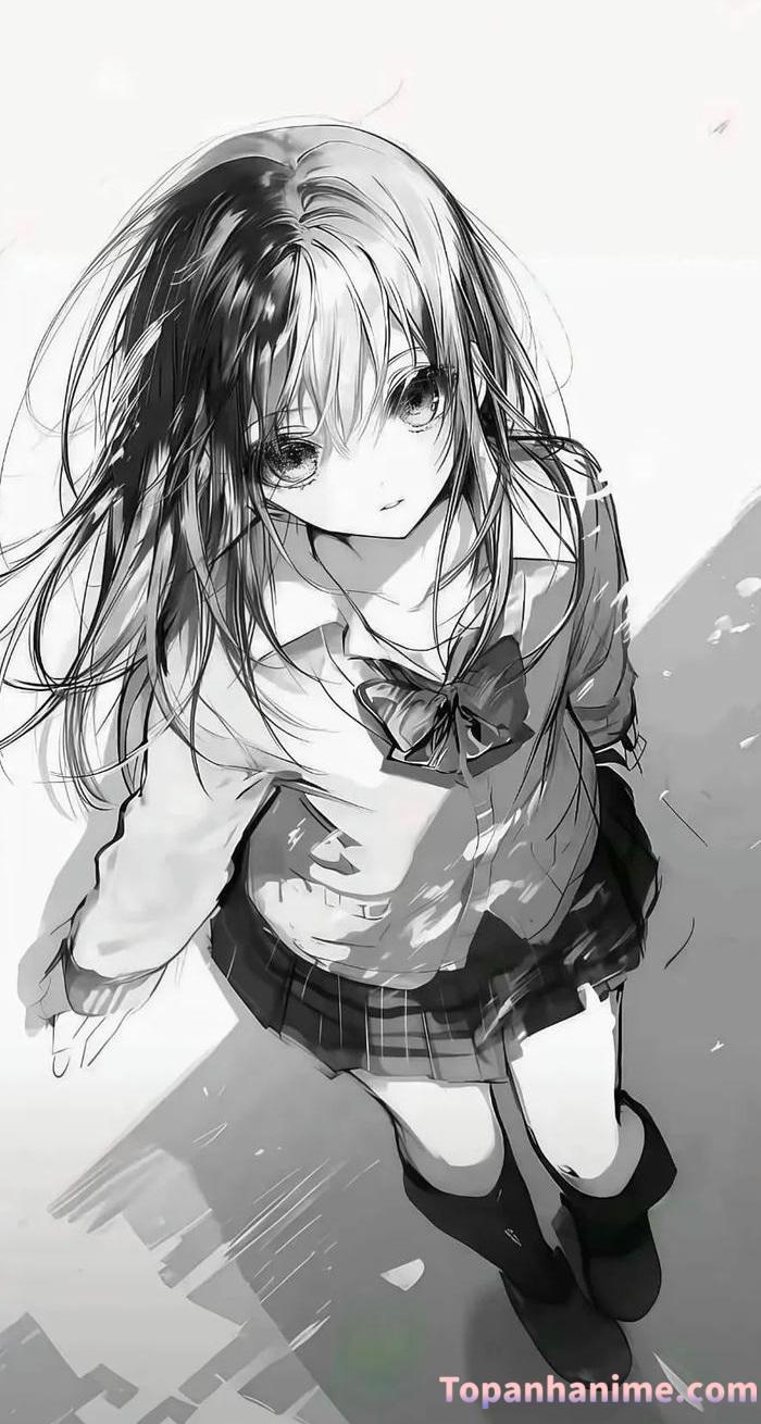 ảnh anime trắng đen 39