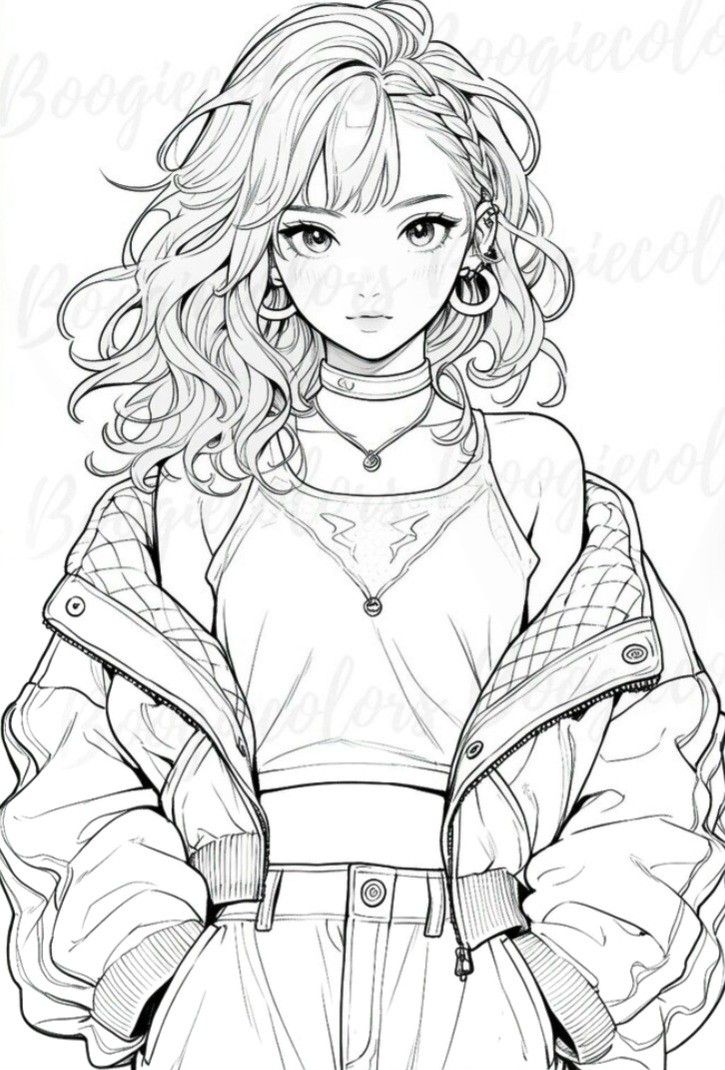 Tranh Tô Màu Anime Girl Ngầu 25