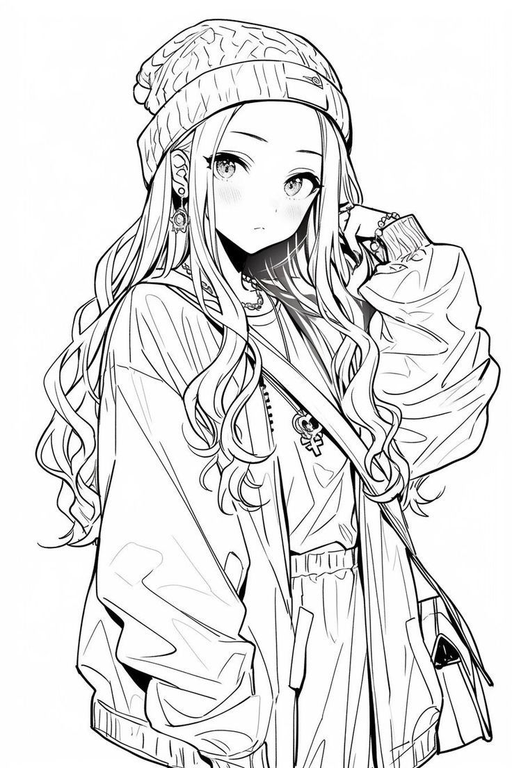 Tranh Tô Màu Anime Girl Ngầu 22