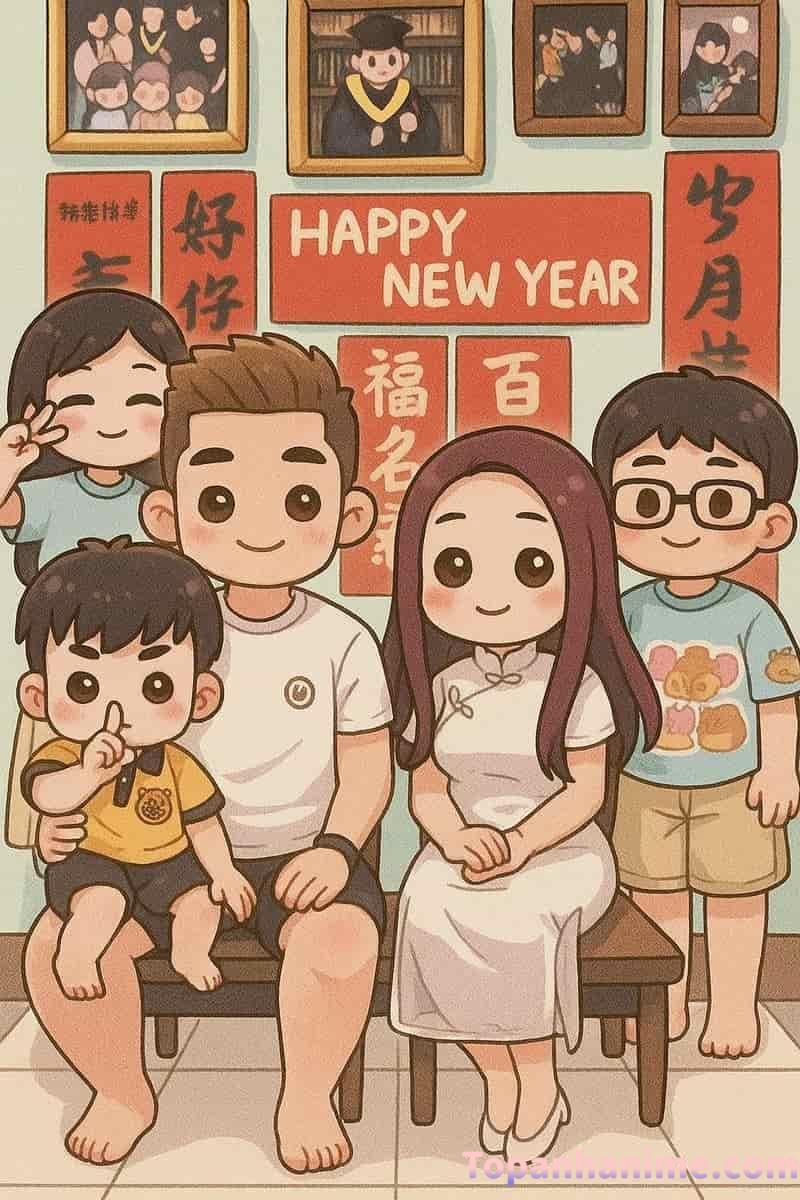 ảnh gia đình chibi 32