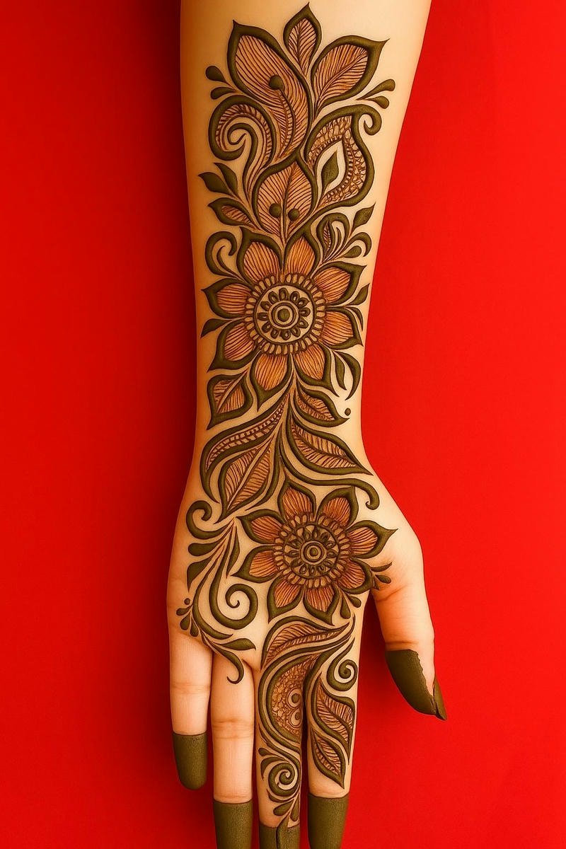 Beautiful back hand mehndi design 18