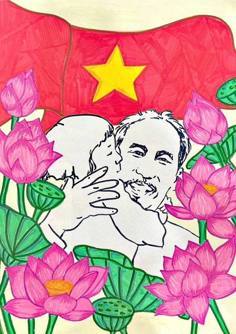 vẽ tranh Bác Hồ với thiếu nhi 22