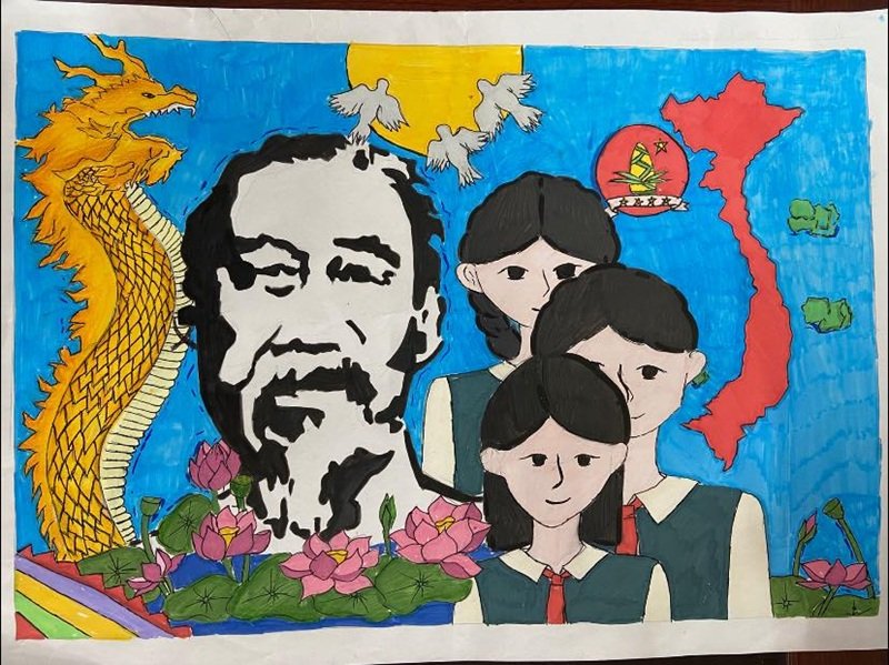 vẽ tranh Bác Hồ với thiếu nhi 31