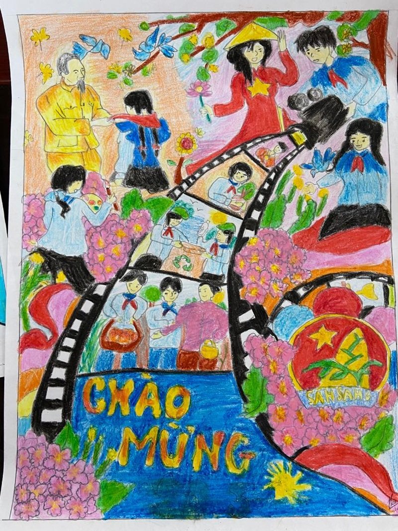 vẽ tranh Bác Hồ với thiếu nhi 32