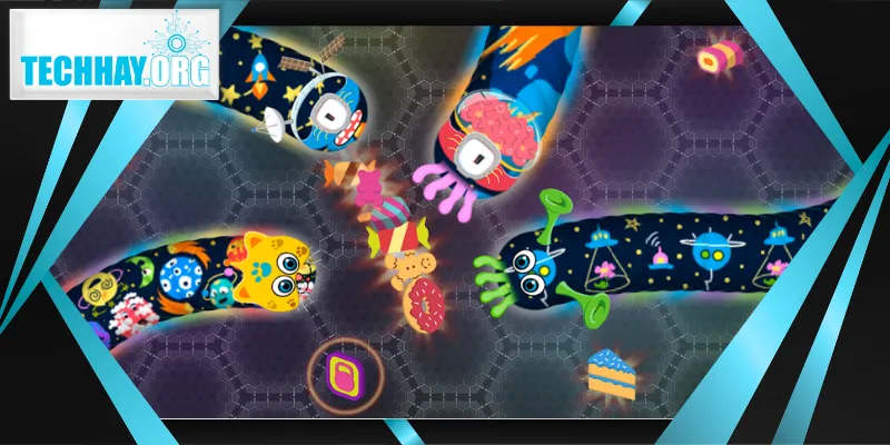 Wormate.io rắn kẹo màu sắc cực hot trong top game IO